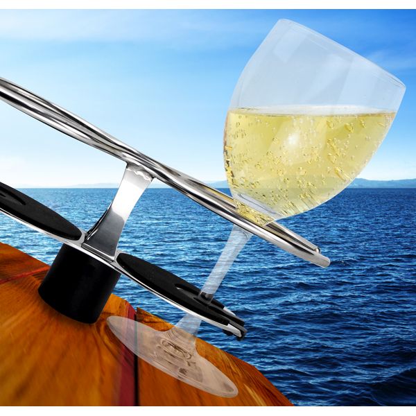 Reelax Drink / Wine Glass Holder Surface Mount Stainless Steel - Reelax  Marine & Gamefishing